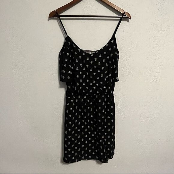 Old Navy Rose Printed Black Dress - Picture 2 of 7